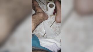 Creampie cock being cleaned with paper Messy cumshot