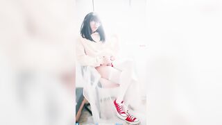 Asian Sissy Teasing with Converse shoes