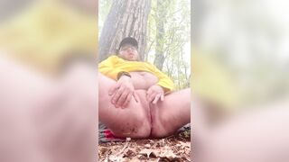 FtM Trans Man PUBLIC Masturbation in the Woods