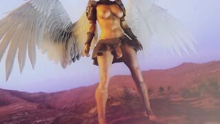 Sexy Valkyrie comes from jerking off