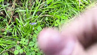 Outdoor wank in bluebell woods