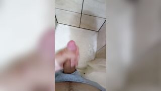 Solo Amateur Shower Masturbation Big White Cock, Mixed Race