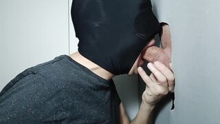 Twink comes to the gloryhole for the first time to give me head, delicious milk.