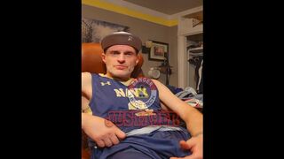 Justa9er Huge Bulge in Navy Basketball Shorts