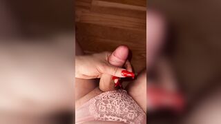 Jerk off with red Nails an a Huge load of cum ????????