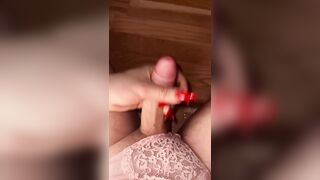 Jerk off with red Nails an a Huge load of cum ????????