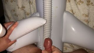 Small Penis Cumming On Inflatable Airplane Doll And Vacuum Cleaner Hose
