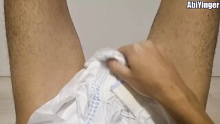 ABDL Diaper Boy Cumming In His Diaper While Using Sport Socks