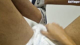 ABDL Diaper Boy Cumming In His Diaper While Using Sport Socks