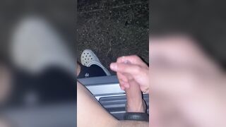 Cumming on the side of the Highway in front of cars