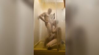 PAWG MILF Queen watches UCDK suck Daddy in the shower