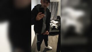 Chav lad cums in the mirror