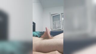 I cum my thick hairy cock