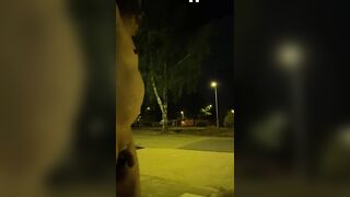 Busted walking naked on public parking