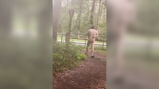 Busted walking naked on public parking