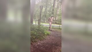 Busted walking naked on public parking