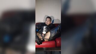 Leather Gay Dildo Fuck