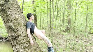 Hiking turns into full strip down stroke session