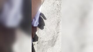 pissing on the hot beach