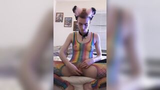 Furry's tdick gets hard as he jerks himself off