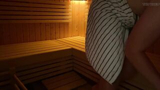 Caught masturbating in public sauna, strangers panties