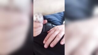 Cumming at work with masturbator