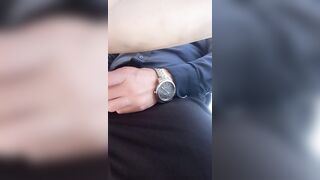 Cumming at work with masturbator