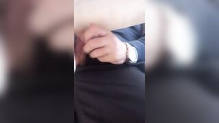 Cumming at work with masturbator