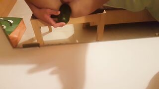 Gaping my portuguese ass with a zucchini