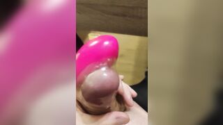 Lush on condom cum