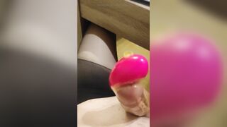 Lush on condom cum