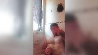 Husband jerks off secretly in the bath