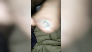 Rough Handjob with a used Condom and Cum