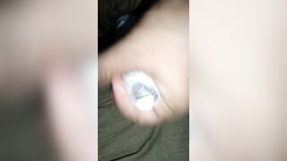 Rough Handjob with a used Condom and Cum