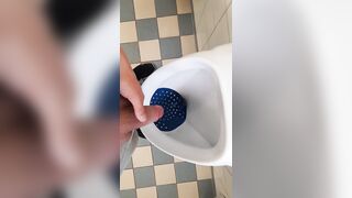 Jerking off at public school toilets and pissing right after