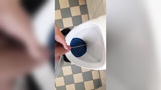 Jerking off at public school toilets and pissing right after