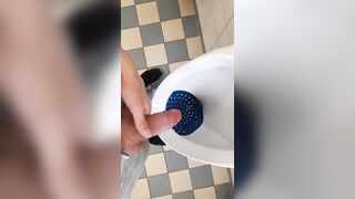 Jerking off at public school toilets and pissing right after