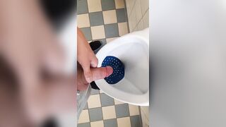 Jerking off at public school toilets and pissing right after