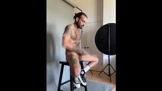 Behind the scenes solo nude jerking off photoshoot