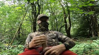 wanking in the woods