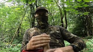 wanking in the woods