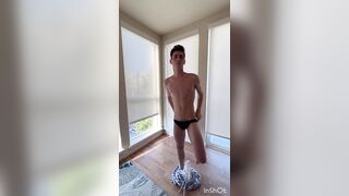 Fit Twink Flexes and Gets Verbal