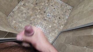 Jerking off prior to shower